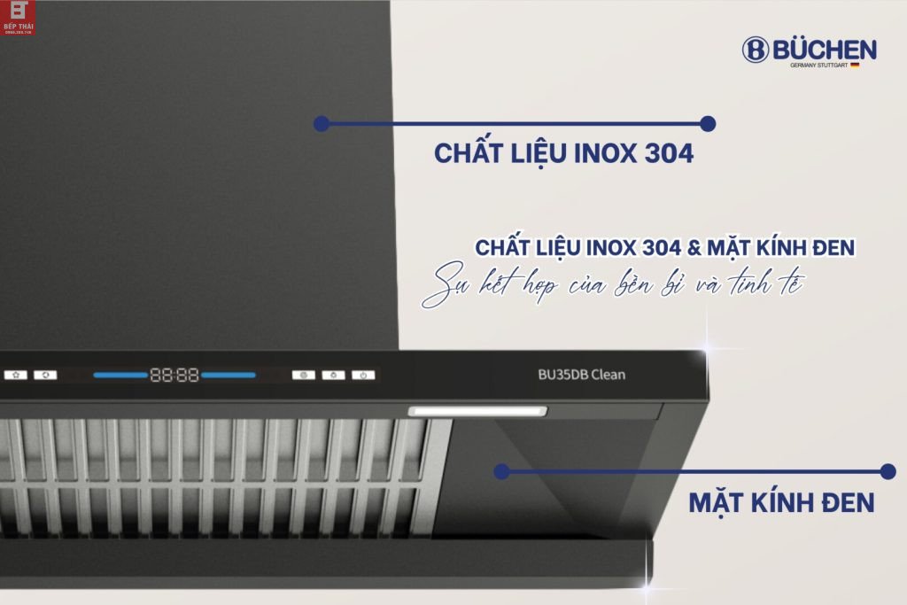 Máy hút mùi Buchen BU35DB Clean lắp đặt gọn gàng